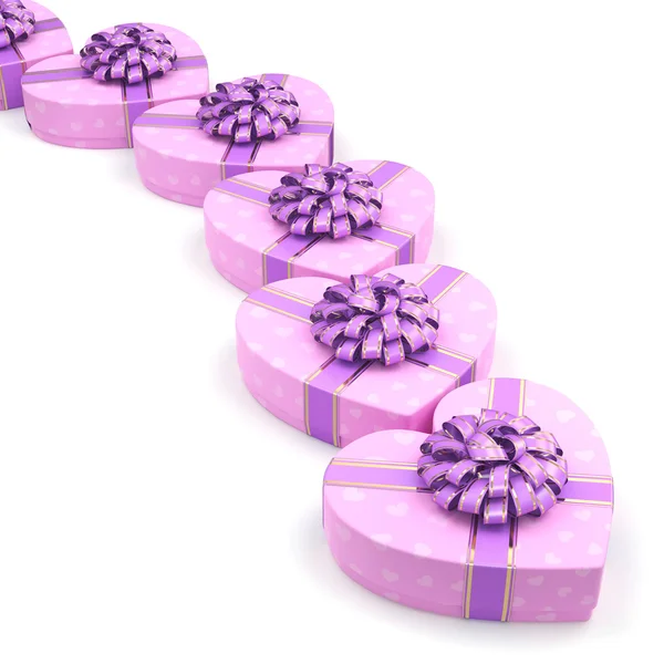 3D Rendering rosa Boxen Herz — Stockfoto