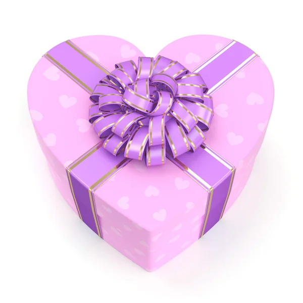 3D rendering Pink box heart — Stock Photo, Image