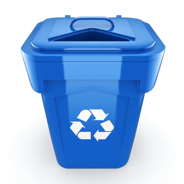 3D Rendering blaue Recycling-Tonne — Stockfoto