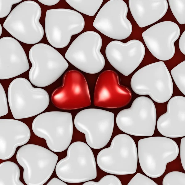 Representación 3D fondo de corazones — Foto de Stock