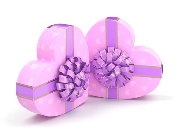 3D rendering Pink boxes heart — Stock Photo, Image