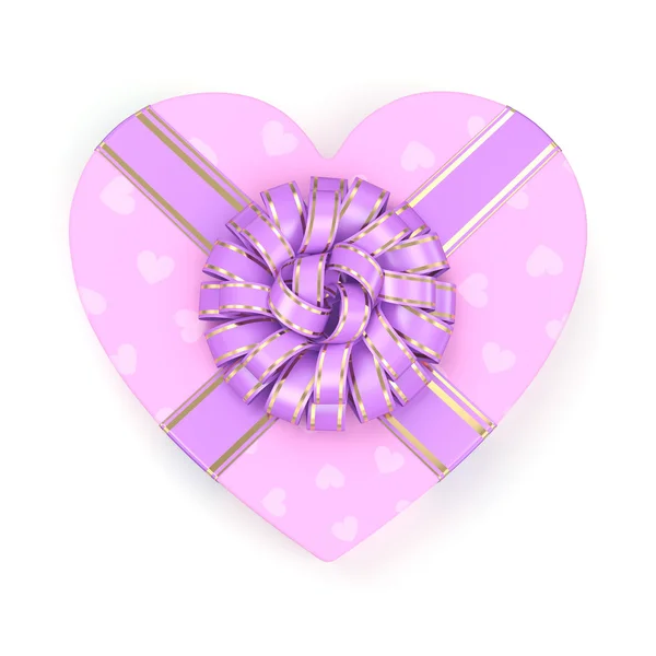 Rendering 3D Cuore scatola rosa — Foto Stock