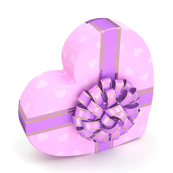 3D-s renderelés rózsaszín doboz szív — Stock Fotó