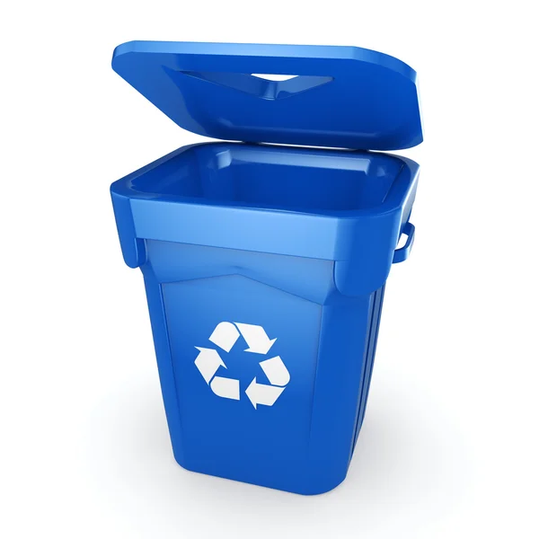 3D Rendering blaue Recycling-Tonne — Stockfoto