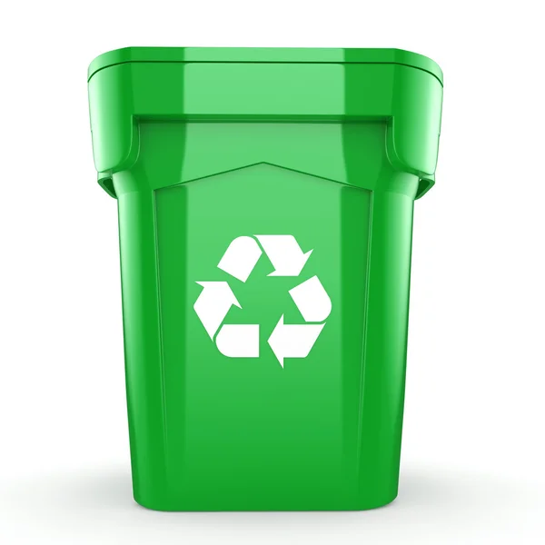 3D rendering Green recycling Bin — Stock Photo, Image