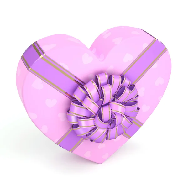 3D render pembe kutu kalp — Stok fotoğraf