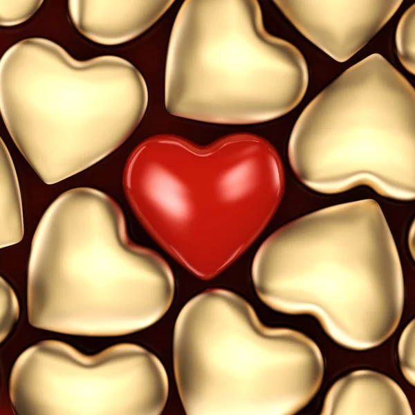 Representación 3D fondo de corazones — Foto de Stock