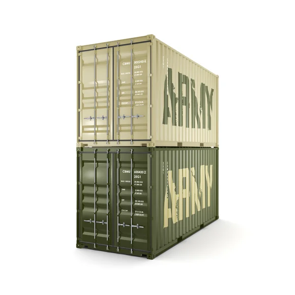 3D rendering army containers — Stock Photo, Image