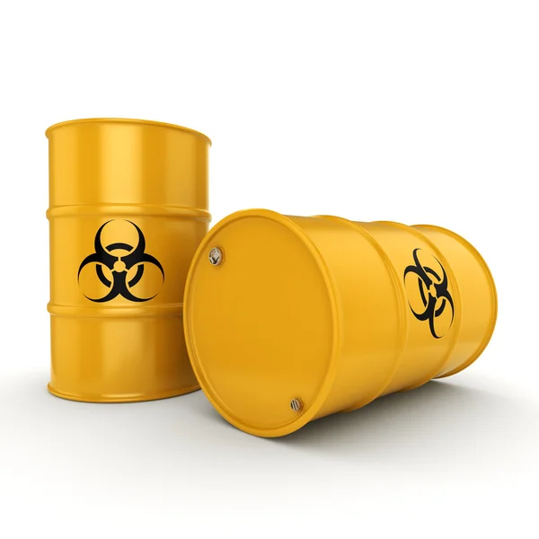 3D rendering biohazard barrels — Stock Photo, Image