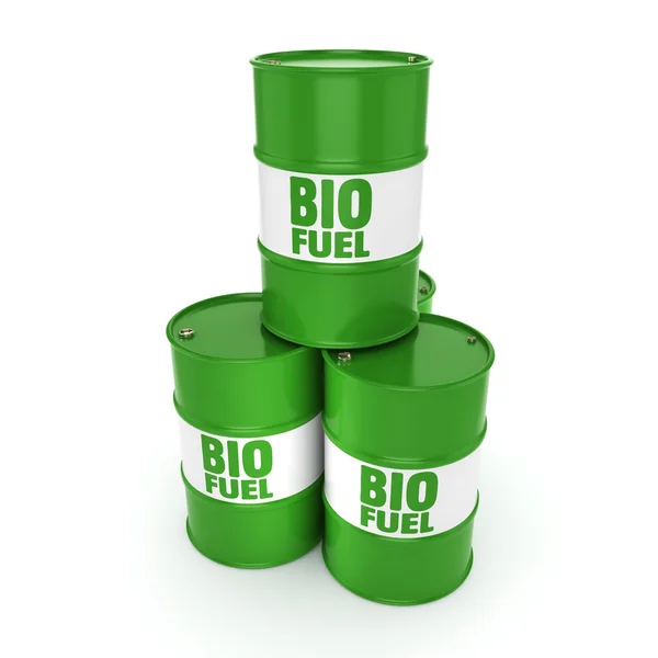 Barris de renderização 3D de biocombustíveis — Fotografia de Stock