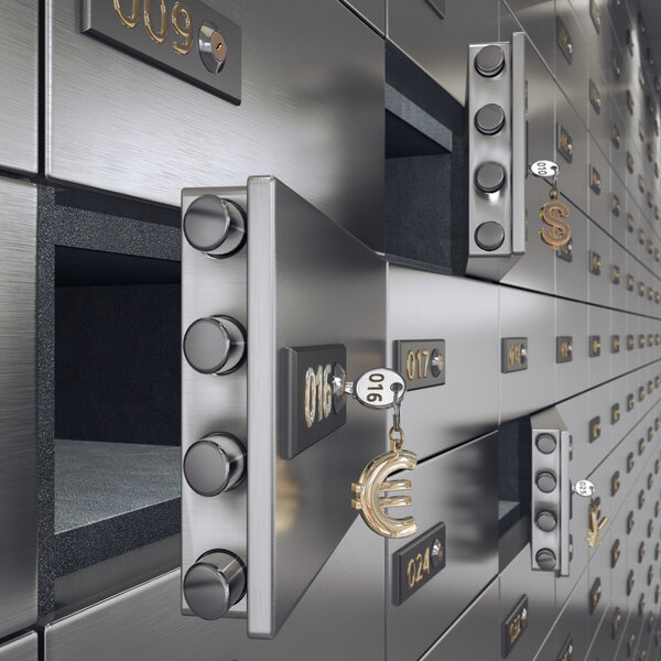 3D rendering safe deposit boxes