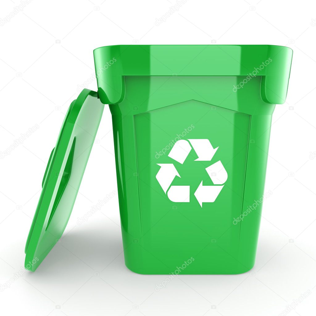 3D rendering Green recycling Bin Stock Photo by ©apopium 127124654