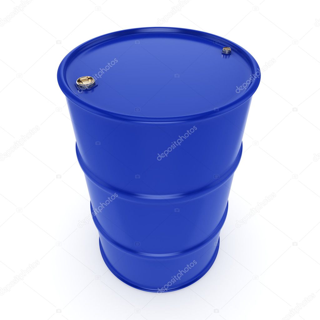 3D rendering blue barrel