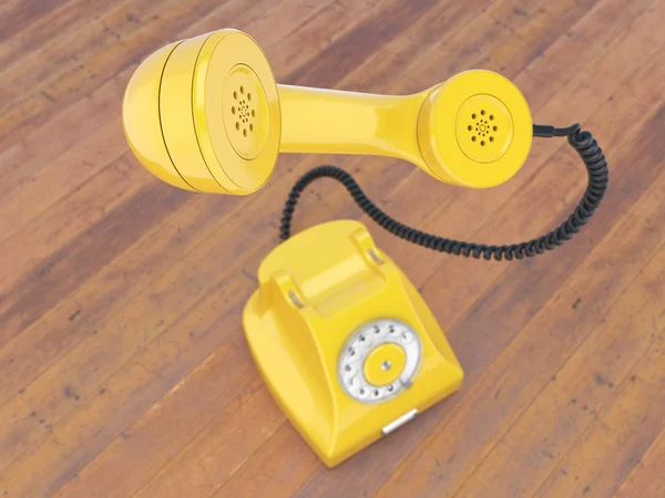 3D renderização telefone amarelo velho — Fotografia de Stock