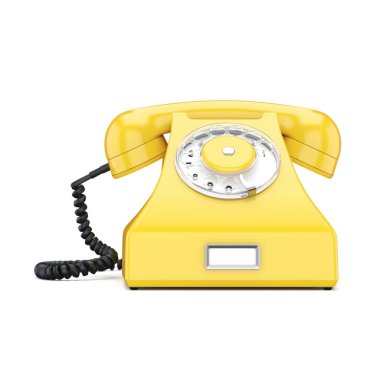3D render eski sarı telefon