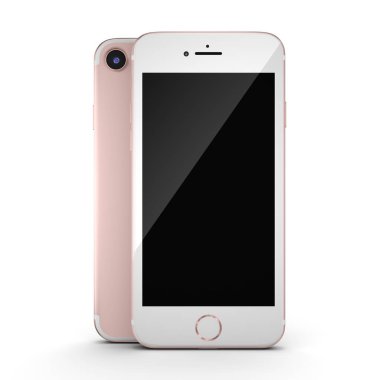 3D render pembe smartphone iphone çözüm ile siyah ekran içinde