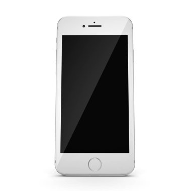 3D render gümüş akıllı telefon ile siyah perde