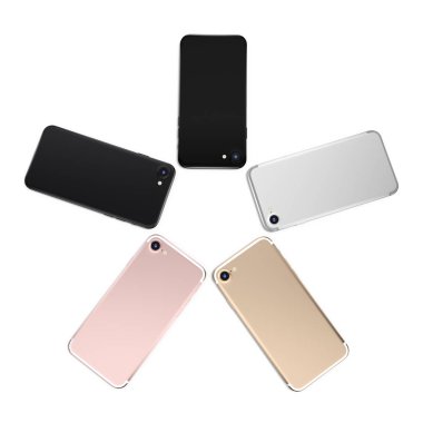 3D render siyah ekranlı akıllı telefon ayarla