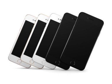 3D render siyah ekranlı akıllı telefon ayarla