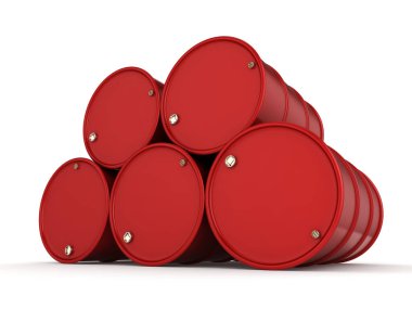 3D Render kırmızı varil