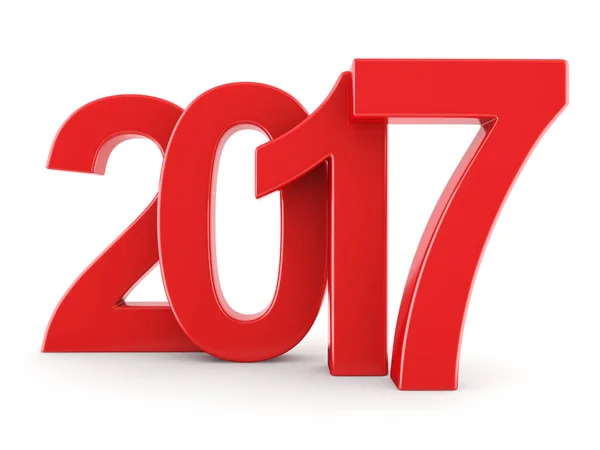 3D renderização 2017 dígitos vermelhos Ano Novo — Fotografia de Stock