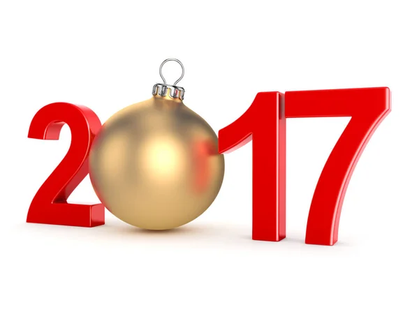 3d Rendering 2017 Neujahr rote Zahlen — Stockfoto