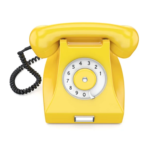 3D rendering παλιό κίτρινο τηλέφωνο — Φωτογραφία Αρχείου