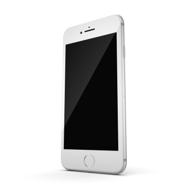 3D render gümüş akıllı telefon ile siyah perde