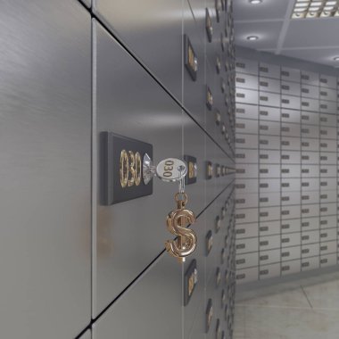 3D render Kiralık kasalar
