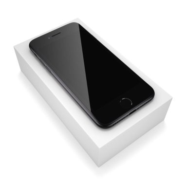 3D render siyah mat akıllı telefon ile siyah perde