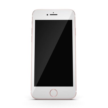 3D render pembe akıllı telefon ile siyah perde