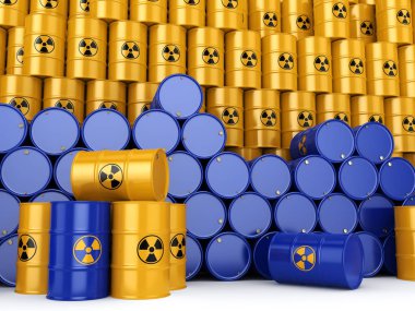 3D render radyoaktif varil