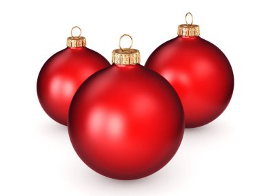 3D Render kırmızı Noel top 