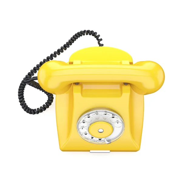 Rendering 3D vecchio telefono giallo — Foto Stock