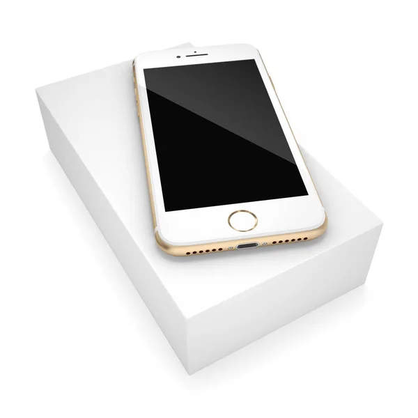 Representación 3D teléfono inteligente de oro con pantalla negra —  Fotos de Stock