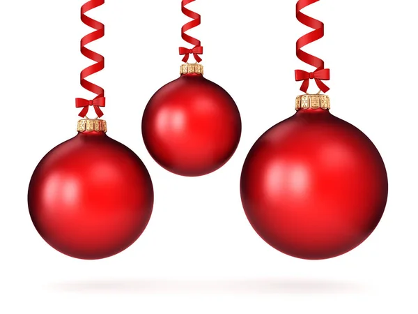 3 d レンダリング赤いクリスマス ボール — ストック写真