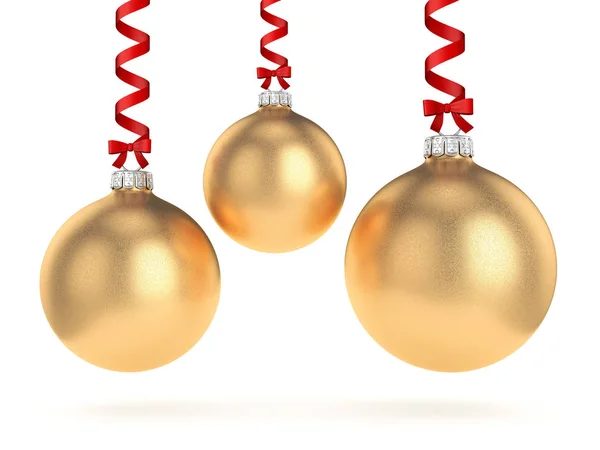 3D rendering arany karácsonyi bál — Stock Fotó