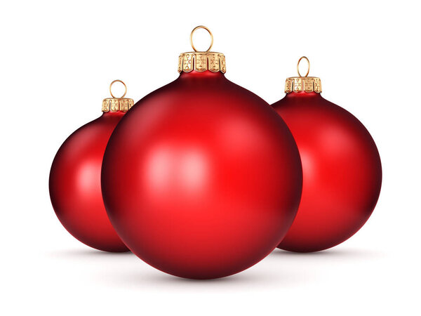3D rendering red Christmas ball 