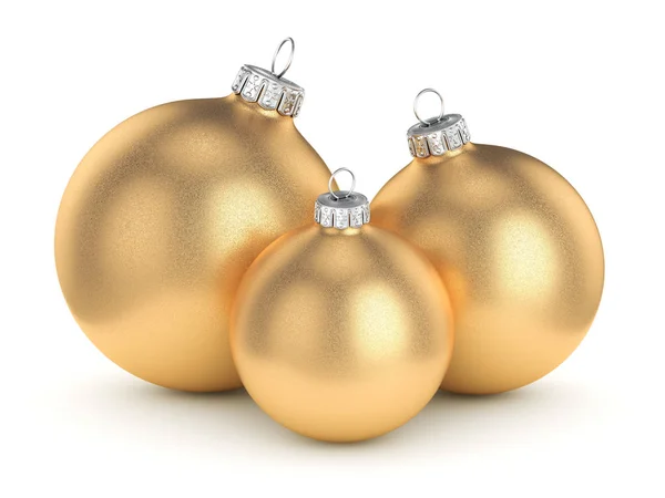 Rendering 3D oro palla di Natale — Foto Stock