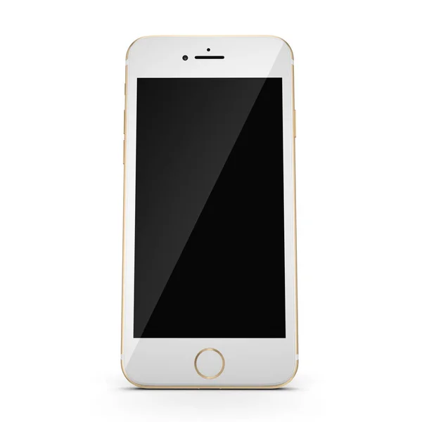 3D rendering gold smart phone with black screen — Stock Photo, Image