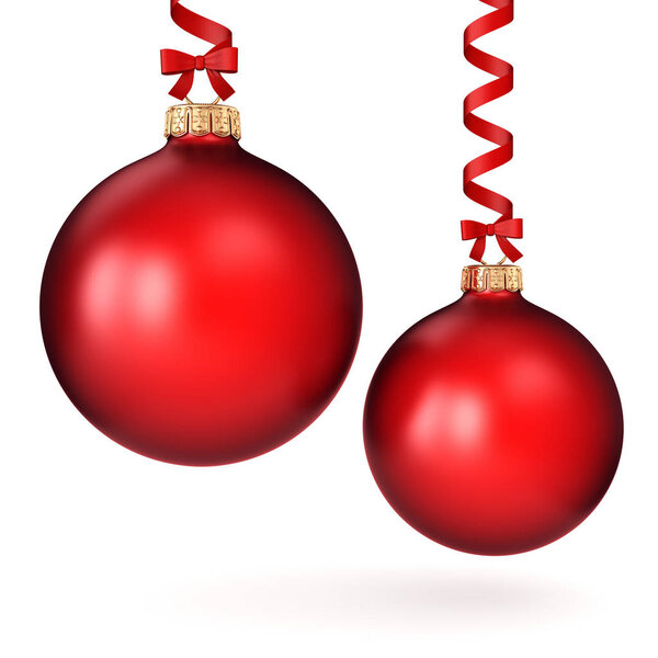 3D rendering red Christmas ball 