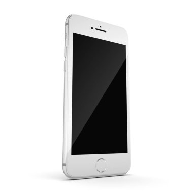 3D render gümüş akıllı telefon ile siyah perde