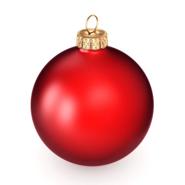 3D Render kırmızı Noel top 
