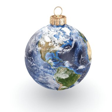 3D render Noel top Planet Earth