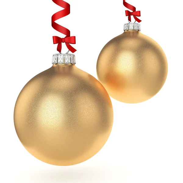 Representación 3D bola de Navidad de oro — Foto de Stock