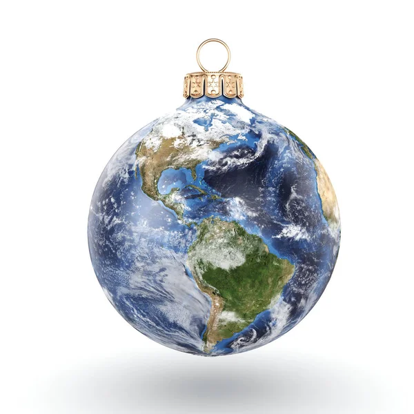 3D render Noel top Planet Earth — Stok fotoğraf