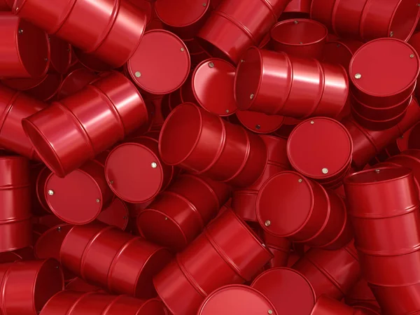 3D rendering red barrels — Stock Photo, Image