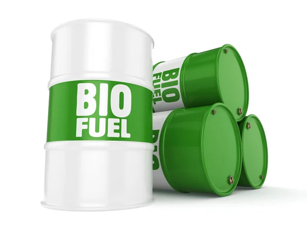 Rendu 3D barils de biocarburants Photo De Stock