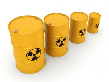 3D render radyoaktif varil