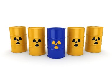 3D render radyoaktif varil